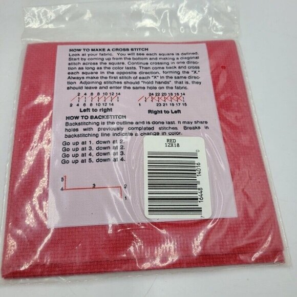 MCG Textiles Aida Cross Stitch Fabric 14 Count Red 12 x 8 New Lot 2 - Picture 3 of 4